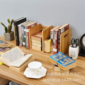 Wooden Extendable Bookshelf For <b>Desktops</b> Solid Wood Book Organizer Adjustable Storage Rack For Students And Children - Product Image 2