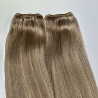 Extensions de cheveux slaves en gros, cuticules alignées intactes, 100% cheveux humains Remy, 22-26 pouces, blond, double trame, trame de cheveux invisible