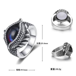 Anillo de Moda para Hombre, Estilo Motero, de Acero Inoxidable, con Diseño de Ojo Dominante del Demonio del Infierno, Vintage, de Acero de Titanio - Product Image 3