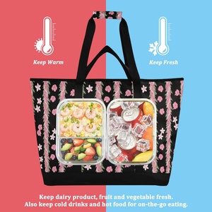 Aloha Reusable Shopping Bag Hawaiian Custom Puakenikeni <b>Lei</b> Large Capacity Portable Insulated Carrier Cooler Grocery Tote Bags - Product Image 3