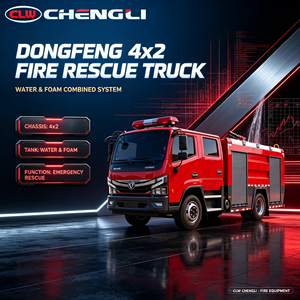 Camion de lutte contre l'incendie à eau et mousse CLW Dongfeng 4x2, véhicule de secours d'urgence manuel, camion de pompiers à vendre - Product Image 1