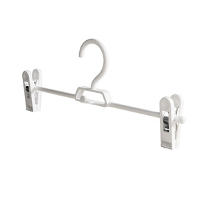 Pant Hanger With Double <b>Clips</b> Anti Slip Design For Clothes Storage And Drying White Color <b>Hook</b> Type Organizer - Product Image 5