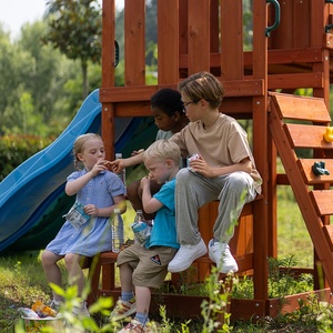 Jouet extérieur pour enfants Playhouse en bois aire de jeux extérieure ensemble de balançoire en bois - Product Image 6