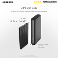 Pour NB10000 GEN2 10000mAh 15W Batterie externe ultra-fine en fibre de carbone légère avec charge rapide USB-C Chargeur portable