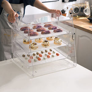 Vitrine de <span class=keywords><strong>boulangerie</strong></span> transparente personnalisée Vitrine de pâtisserie acrylique de comptoir commercial à 3 couches - Product Image 4