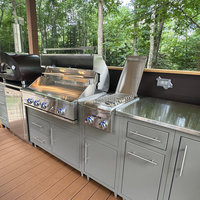 Gril de cuisine d'extérieur en acier inoxydable au design moderne, durable et robuste, avec îlot de table SS304, nouveau produit pour la salle à manger