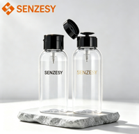 Botol Toner PET Silinder Kosong SENZESY 150ml dengan Cetak Sablon dan Tutup Flip Top untuk Kemasan Lotion, Sampo, Sabun Mandi, dan Kosmetik