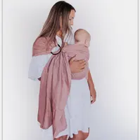 신생아 유아 및 유아를 착용하는 아기에게 완벽한 프랑스 리넨 소프트 링 슬링 베이비 캐리어
