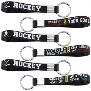 Personalised Wristbands Hockey Silicone <b>Keychain</b> and <b>Customized</b> Bracelet - Product Image 1
