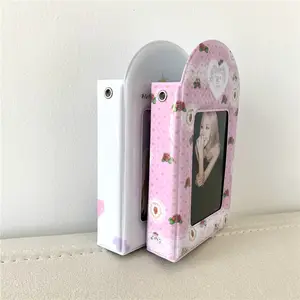 Mini porta-cartões 3 polegadas para fotos, suporte para coleta, álbum de livros, 2 bolsos, estilo dos desenhos animados