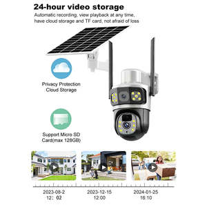 V380 Caméra de sécurité extérieure CCTV 4G à double objectif à énergie solaire Expédition rapide Caméra PTZ sans fil sur réseau IP avec carte SIM 4G - Product Image 5