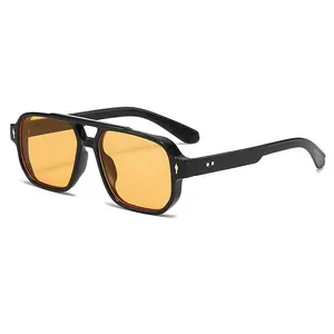 Wholesale ready stock sunglasses for women square PC frame vintage and retro shades sunglasses for men 2024