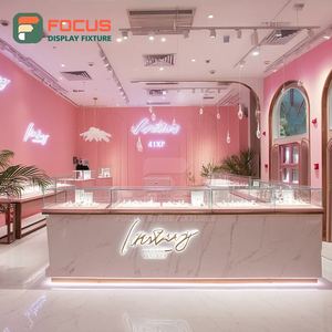 Minimalist Custom Jewelry Display Cabinet Manufacturer Metal <b>Frame</b> Brand Store Display Counter - Product Image 6