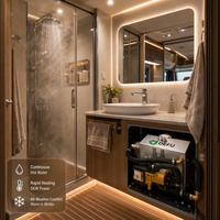 Chauffe-eau diesel 12V 24V 110V 220V 5KW, chaudière à eau et chauffage d'air combinés pour camping-car, caravane, bus