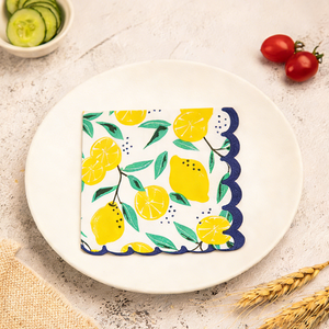 Servilletas de Papel Desechables de 2 Capas con Diseño de Limón, Color Amarillo Cítrico, Estilo Bolsa, Servilletas Decorativas para Cócteles, Cumpleaños y Celebraciones - Product Image 5