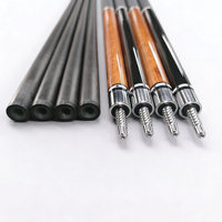 Tongkat Biliar Karbon Fiber 58" dengan Ujung 12.5mm, Pembungkus Kulit Asli, Sambungan 3/8x8 SS, Dua Bagian, Tahan Lama, Elastis, Pro Taper