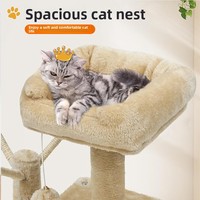 Arbre à chat classique en bois pour le commerce extérieur, avec lit, étagère et tour d'escalade, jouet pour chat, vente en gros d'usine, 115 cm, pour le saut des chats