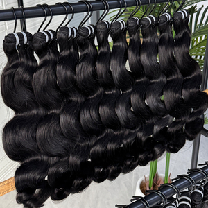 Extensiones de Cabello Ondulado Natural, Cabello Humano Negro Natural, Suave y Ondulado, Doble Trama, Paquetes de Cabello Grueso y Voluminoso para Profesionales de Salón - Product Image 2
