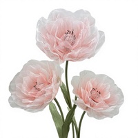 Décoration de Pâques personnalisable Tado : Grande fleur de pivoine géante en gaze d'eau, faite à la main, à ouverture et fermeture automatiques