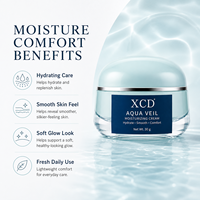 Crème Hydratante à l'Acide Hyaluronique et au Squalane 30g Aqua Veil Crème Visage Légère Hydratante Lissante Confort Quotidien Soin Facial en Pot