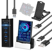 Pantalla Secundaria USB Tipo-C de 3.5 Pulgadas, 320x480 IPS, Vista Completa, Mini PC, Monitor para CPU, GPU, RAM, HDD, AIDA64
