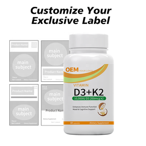 Fábrica de Suplementos de Vitamina D3 y K2 OEM/ODM, Empaque Personalizado, Múltiples Diseños de Etiquetas, Opciones de Botella y Caja, MOQ Flexible - Product Image 5