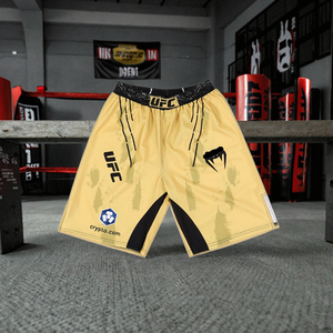 Pantaloncini Unisex UFC Fight Night Popolari da Allenamento <span class=keywords><strong>Muay</strong></span> <span class=keywords><strong>Thai</strong></span> e Sanda con Logo Frontale Vendita Transfrontaliera Gratuita - Product Image 2