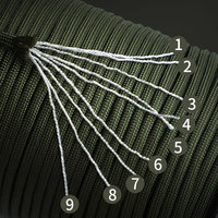 Paracord 4 mm 100 % nylon haute ténacité 9 brins, emballage bobine, cordes 550 lb, 50 mètres/rouleau