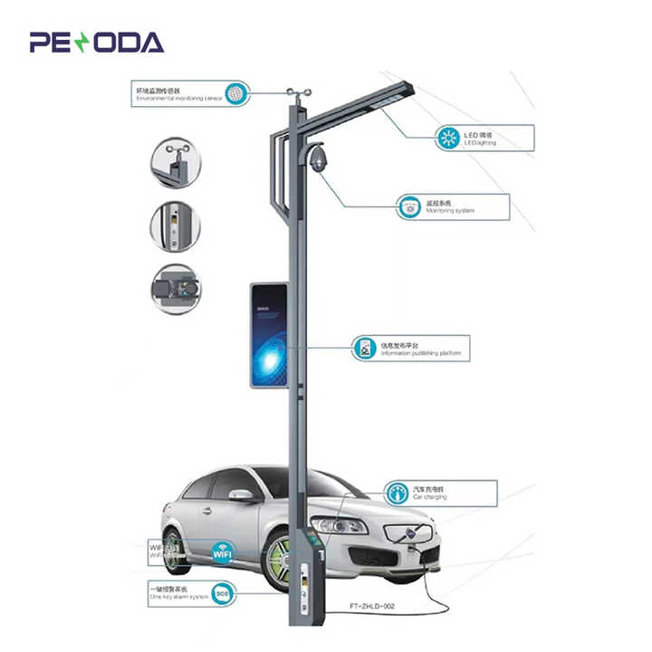 Factory Outdoor Commercial Smart City Street Light Smart Pole Lighting ...