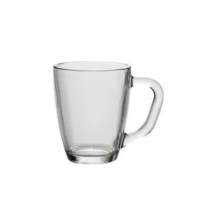 280ml Capacity Handle Best Quality Home Transparent Clear Coffee Milk Water Drinking Glass Mug