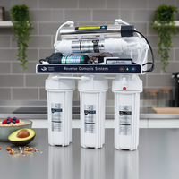 Système de filtration d'eau RO mural électrique domestique à 5 étapes avec osmose inverse et filtre de remplacement autonettoyant