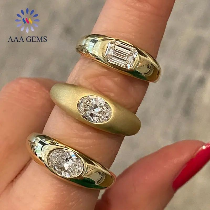 AAA Gems personnalisé 10K 14K 18K bijoux en or 1CT Vintage bague gitane femmes CVD HPHT laboratoire créé bague en diamant