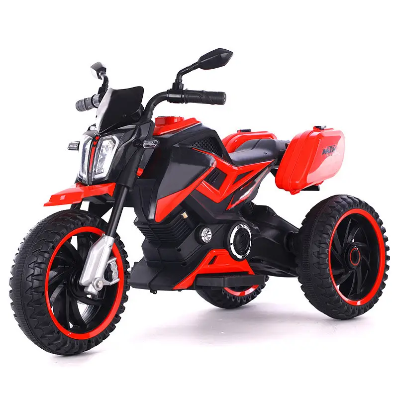 चीनी विनिर्माण बाल लाल काले रंग के प्लास्टिक बच्चे 2-9 वर्षों के लिए इलेक्ट्रिक मोटरसाइकिल खिलौना कार
