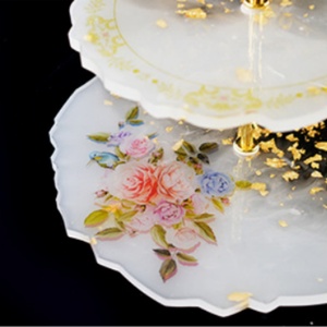 Molde de Resina de 3 Niveles, Cuadrado y Redondo Irregular, para Moldeo con Epoxi, Platos para Servir y Decoración del Hogar - Product Image 3