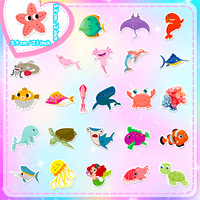 50 autocollants sur le thème de la vie marine, dauphin, requin, aquarium, animaux marins sous-marins, autocollants pour enfants, bricolage, jouet créatif