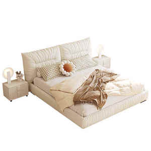 Cama Tapizada de Lujo de Diseño Creativo Baoto, Patas de Acero Inoxidable, Moderna, de Madera, Tamaño King, Estilo Hotelero Italiano - Product Image 4