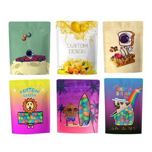 Sacchetto in Mylar con Ologramma Colorato, Antiodore, Laminato in Alluminio e <span class=keywords><strong>Plastica</strong></span>, Piccolo Bustino da 1g 3.5g 7g 14g con Base d'Appoggio - Product Image 3