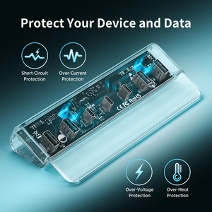 Fideco thiết kế mới nhôm 4 <span class=keywords><strong>USB</strong></span> A <span class=keywords><strong>3</strong></span> <span class=keywords><strong>USB</strong></span> C <span class=keywords><strong>HUB</strong></span> 10Gbps sạc truyền dữ liệu Multiport Splitter - Product Image 5