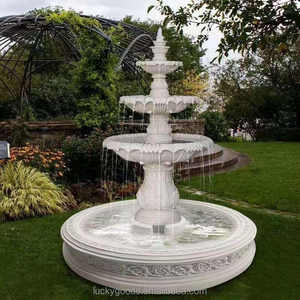 Fuente de Jardín Clásica para Exteriores con Estructura de Tres Niveles y Flujo de Agua Laminar para Decoración de Eventos y Bodas - Product Image 3