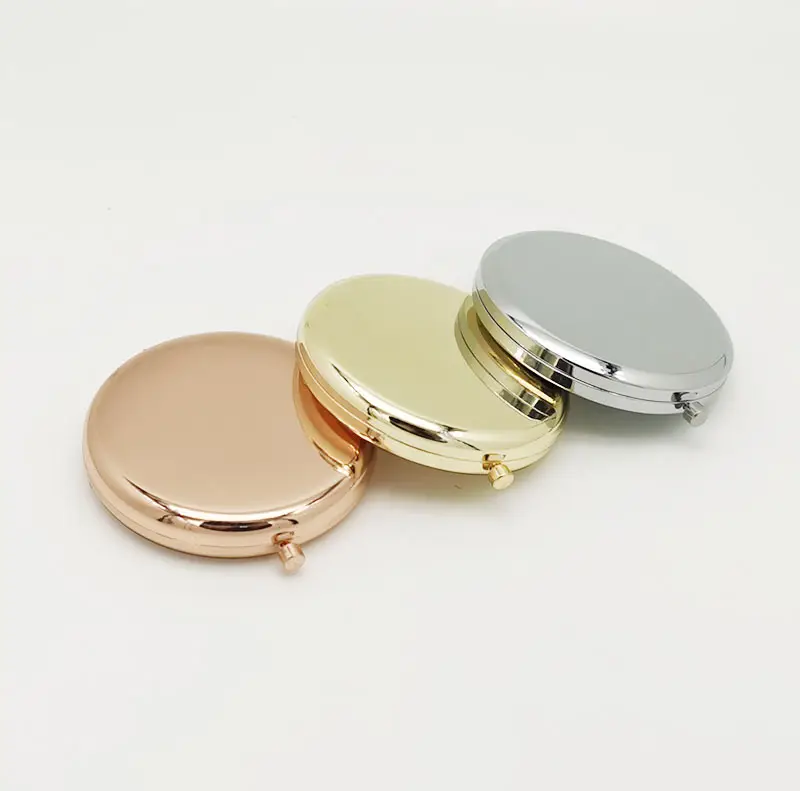 Портативное круглое мини карманное Зеркало розовое золото Серебряное Компактное Зеркало розовое золото Сублимационное пустое компактное карманное зеркало