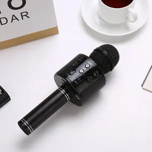 Taşınabilir el Mic hoparlör makinesi kablosuz Bluetooth Karaoke mikrofon LED ışıkları ile