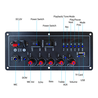 Vente flash E6 12V Récepteur et amplificateur stéréo numérique BT MIC pour la maison, récepteur FM rechargeable, mixeur USB TF, amplificateur de puissance 2 canaux