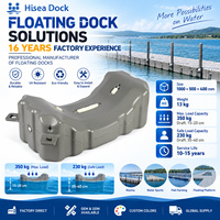 Module de ponton flottant incurvé Hisea en HDPE pour jet ski, résistant aux UV, bloc de quai flottant en plastique 1000x500x400mm, durée de vie de 15 ans