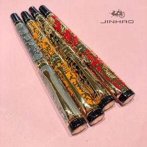 Pluma Estilográfica de Alta Calidad, Diseño Personalizado de Lujo, Tinta para Caligrafía, Regalo, <span class=keywords><strong>Jinhao</strong></span> 5000, Color Albaricoque y Dragón Dorado del Año Nuevo Chino - Product Image 2