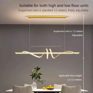 โคมไฟระย้า LED ขนาด1-1.8ม. แบบปรับแต่งขนาดได้, โคมไฟระย้าแบบไม่ต้องห้อยขนาด70วัตต์สำหรับห้องครัววิลล่า110V/220V - Product Image 3