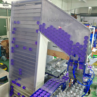 Máquina de Tampografía Totalmente Automática, Robot de Desmontaje de Tapas de Botellas de Plástico, Impresora de Tampografía con Pantalla Táctil y Transportador