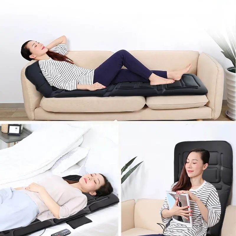Colchón de masaje ortopédico vibrador de cuerpo completo de tamaño estándar superventas, colchón de masaje eléctrico con calefacción