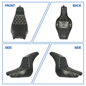 Asiento de Motocicleta Personalizado Tipo Rombo para Conductor y Pasajero, Compatible con Harley Softail Street Bob FXBB <span class=keywords><strong>FXBBS</strong></span> 2018-2023 Softail Standard FXST - Product Image 4