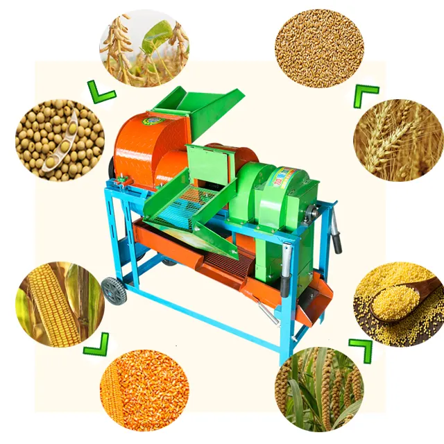 Elektrische Sorghum Soja Arachide Tractor Padie Tarwe Maïs Maïs Sheller Multi Crop Dorsmachine Machine