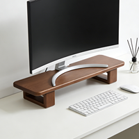 Massief houten monitorstandaard, monitorverhoger met 2 verstelbare hoogtes, computerverhoger voor computer, pc, printer